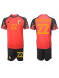 Billige Belgia Charles De Ketelaere #22 Hjemmedraktsett Barn VM 2022 Kortermet (+ Korte bukser)